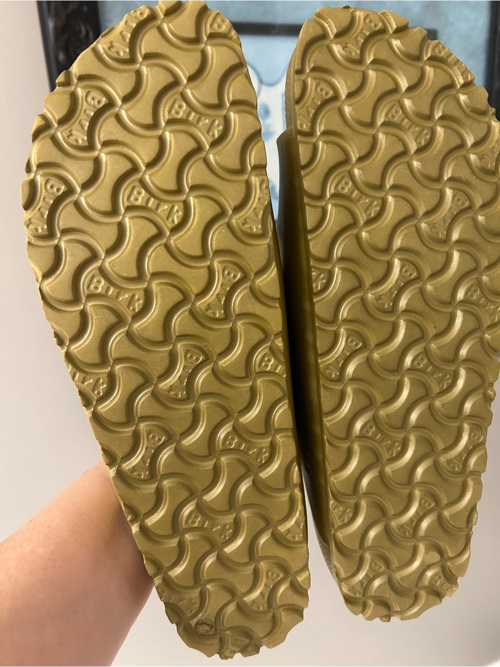 Birkenstock Single-Color Slide Sandals in Gold - Picture 5 of 6